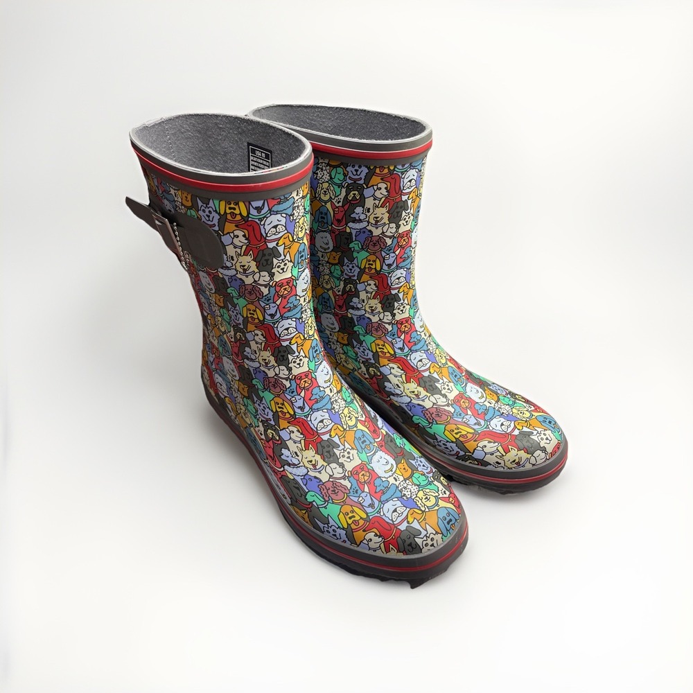 Bobs For Dogs By Skechers Women's Rain Boots Multicolor Puppies Size 10